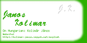 janos kolimar business card