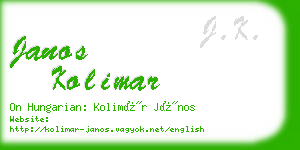 janos kolimar business card